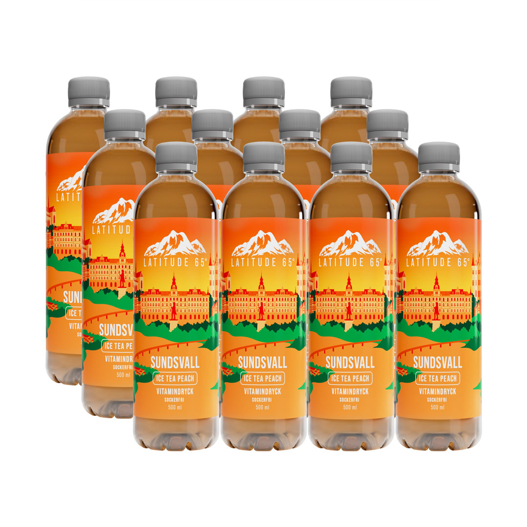 12 x Latitude 65 500 ml Sundsvall - Ice Tea Peach