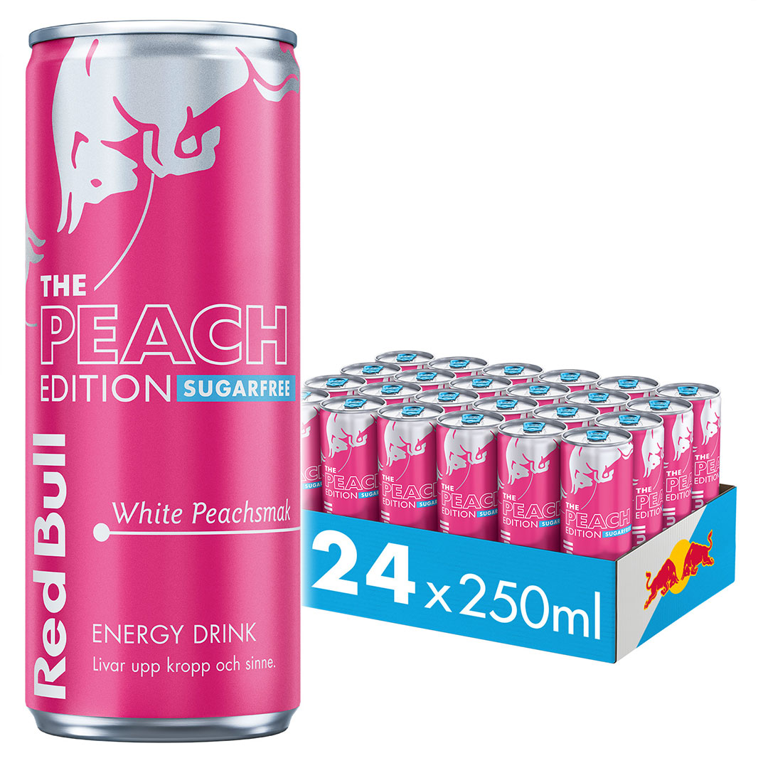 24 x Red Bull Energidryck 250 ml Peach Edition Sugarfree - White Peach