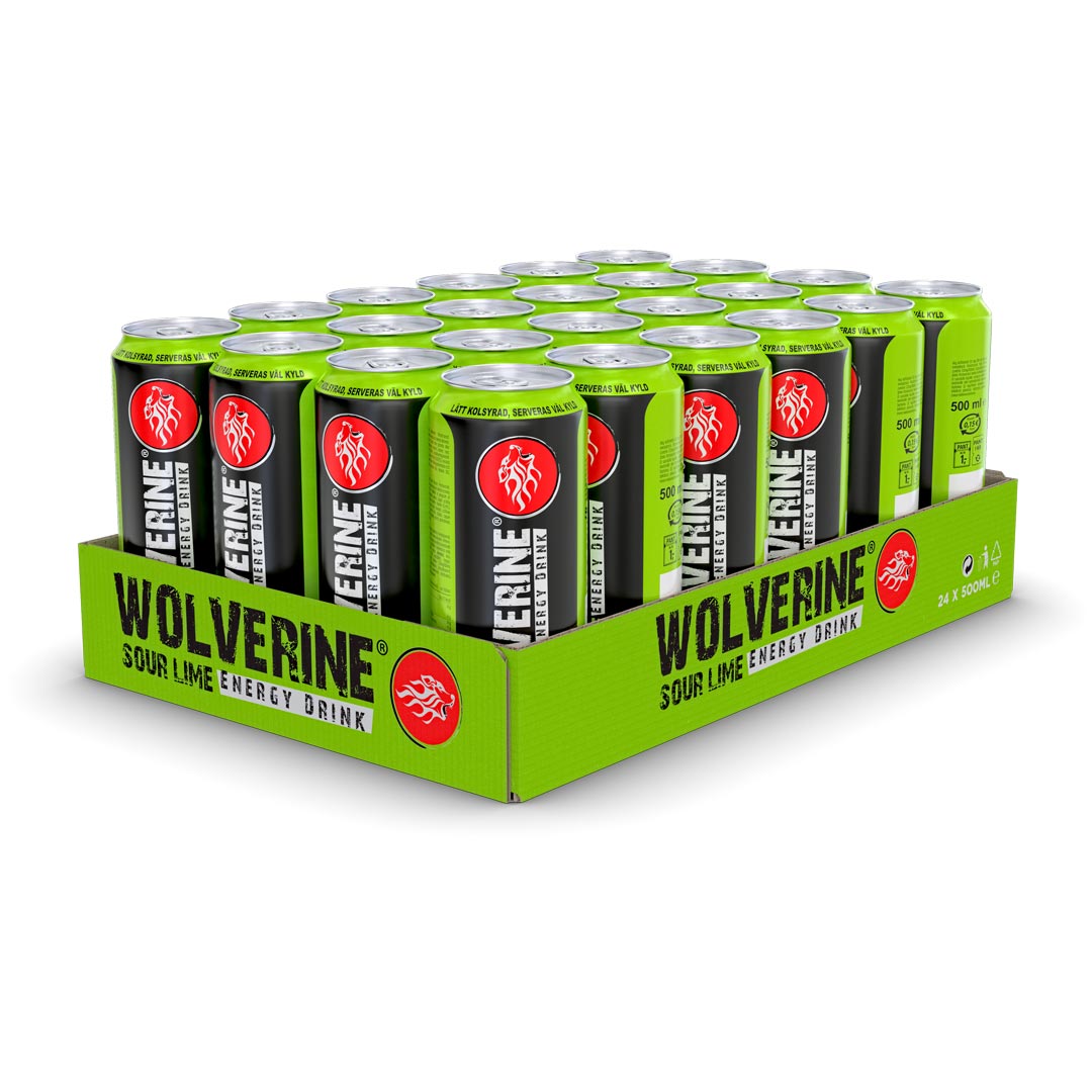 24 x Wolverine Energy Drink 500 ml Sour Lime