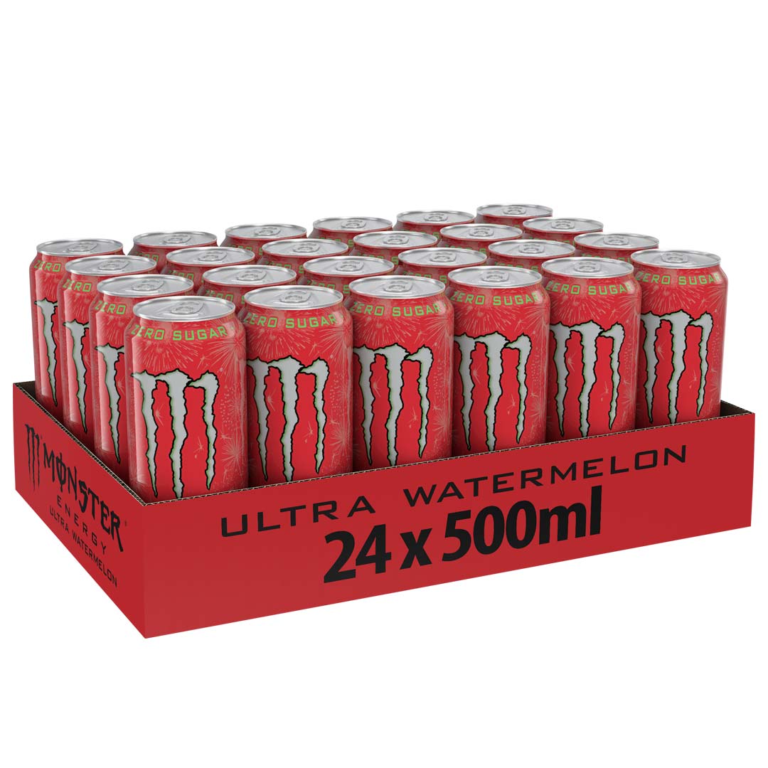 24 x Monster Energy 500 ml, Ultra Watermelon (sockerfri)