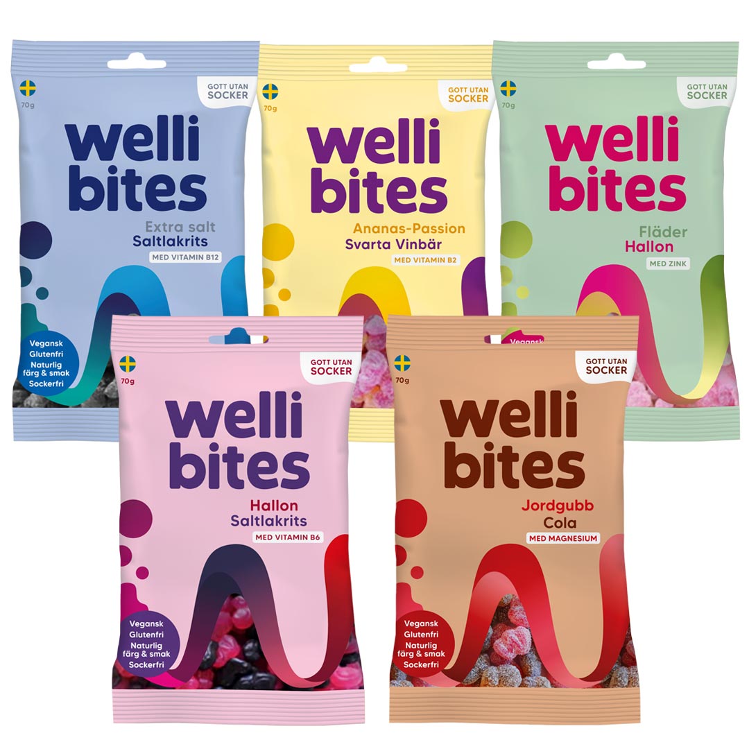 5 x Wellibites Candy 70 g