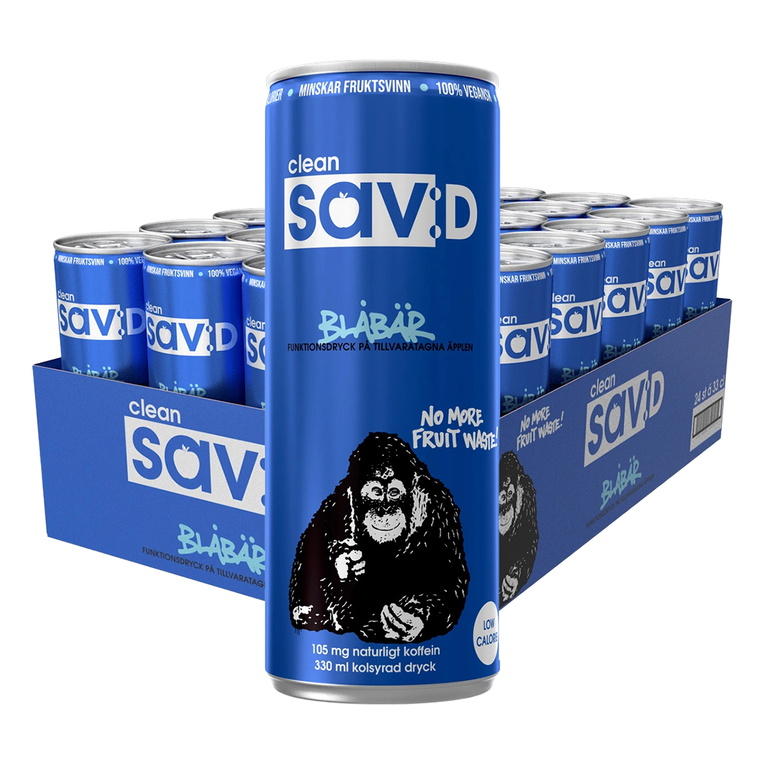 24 x Clean sav:D 330 ml Blåbär