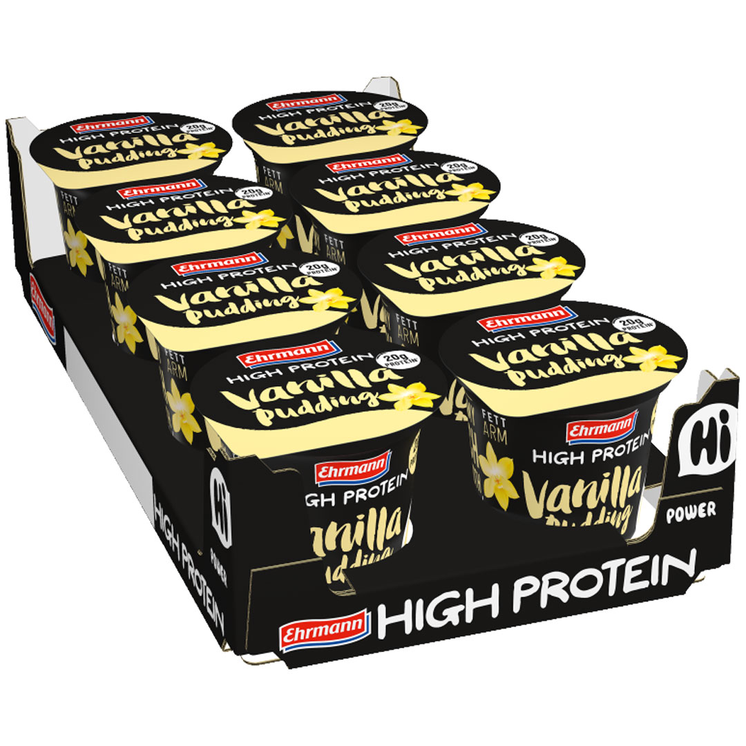 8 x Ehrmann High Protein Pudding 200 g Vanilla