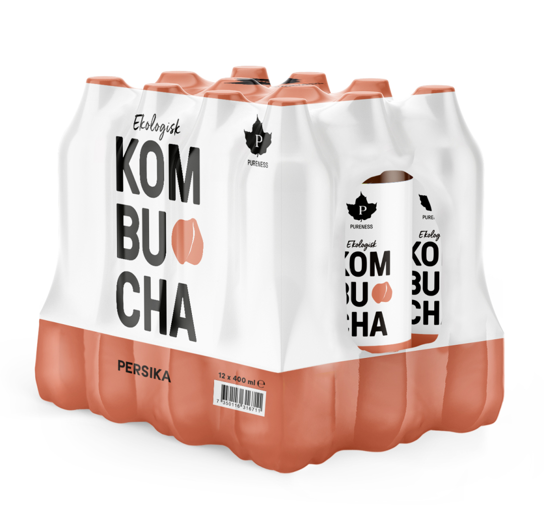 12 x Pureness Kombucha Eko 400 ml Persika