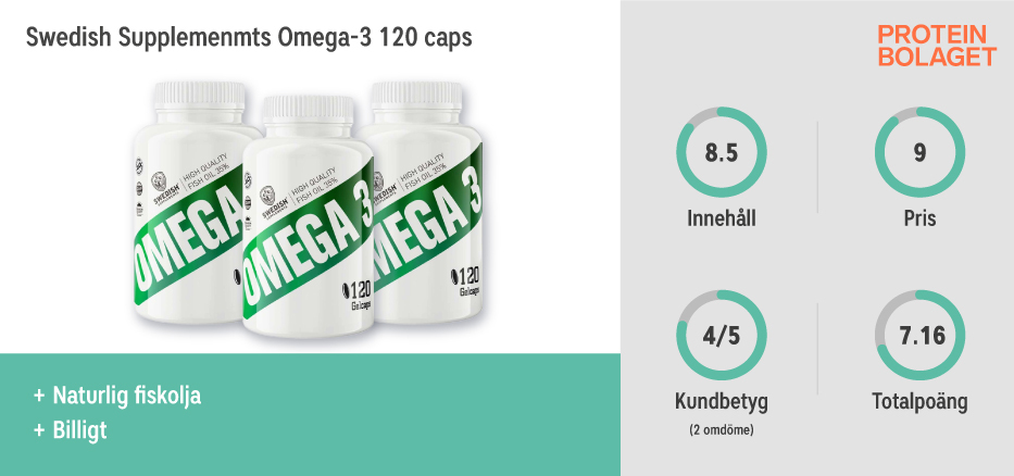 Omega-3 bäst i test - Swedish Supplements Omega-3 120 kapslar