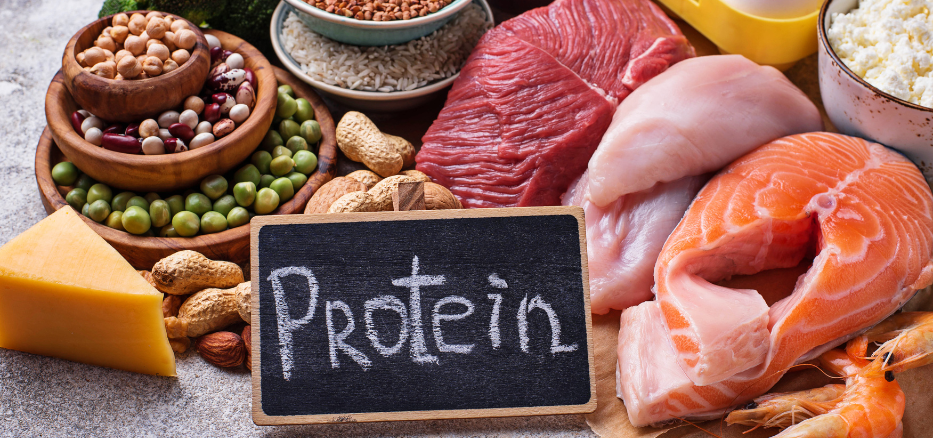 Hälsosamma livsmedel som är rika på protein