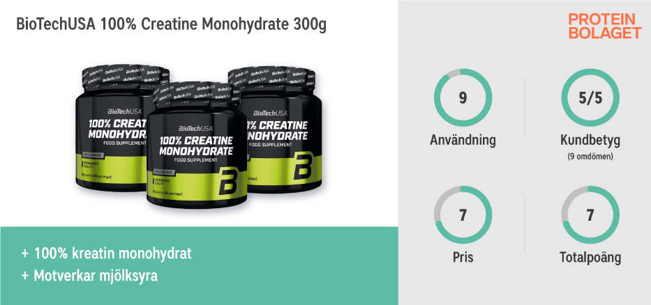 Kreatin bäst i test - BioTechUSA 100% Creatine Monohydrate 300g