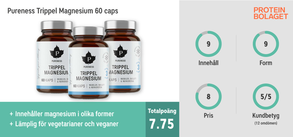 Magnesium bäst i test - Pureness Trippel Magnesium 60 caps