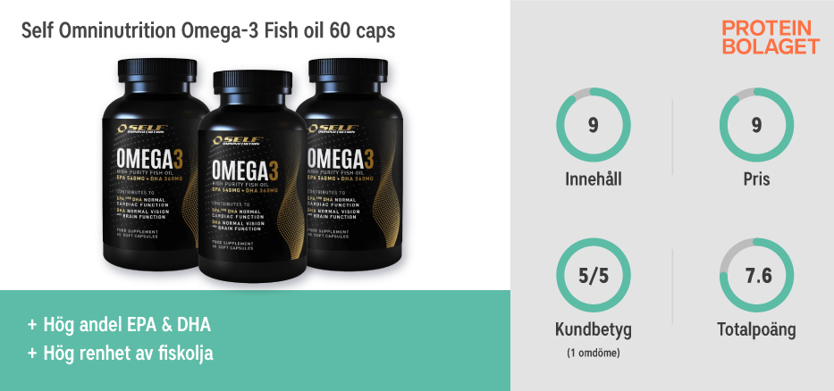 Omega-3 bäst i test - Self Omninutrition Omega-3 Fish oil 60 caps