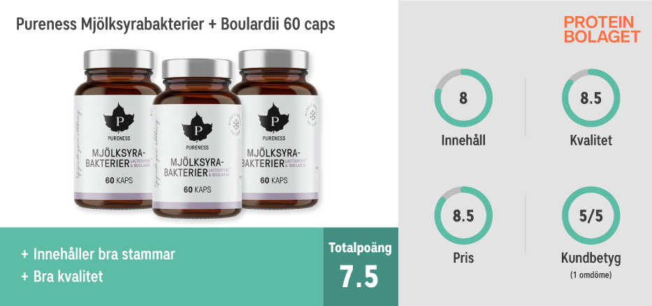 Probiotika bäst i test - Pureness Mjölksyrabakterier + Boulardii 60 caps