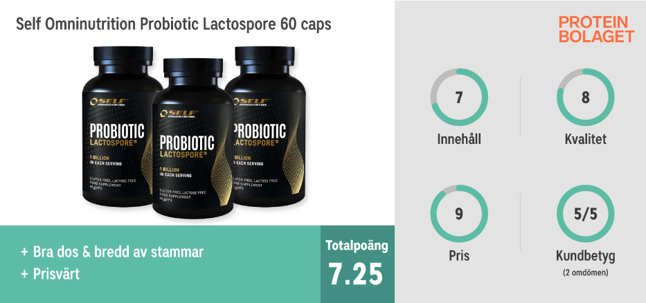 Probiotika bäst i test - Self Omninutrition Probiotic Lactospore 60 caps