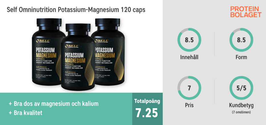 Magnesium bäst i test - Self Omninutrition Potassium-Magnesium 120 caps