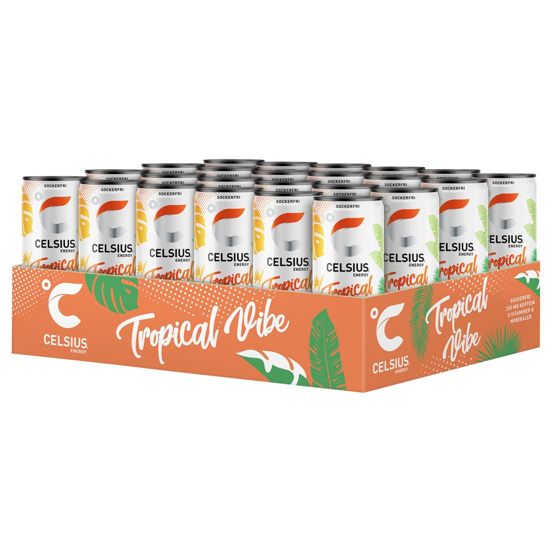 24 x Celsius 355 ml Tropical Vibe i gruppen Drycker / Energidryck hos Proteinbolaget (202202231)