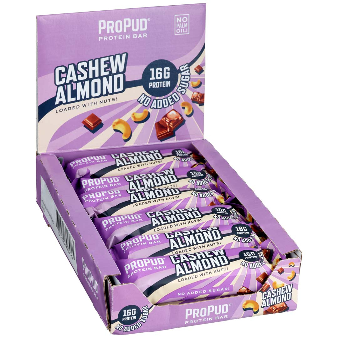 12 x NJIE ProPud Proteinbar 55 g Cashew Almond i gruppen Bars / Proteinbars hos Proteinbolaget (PB-000002)
