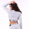 NEBBIA Boho 3D Pattern Crop Top Light Grey