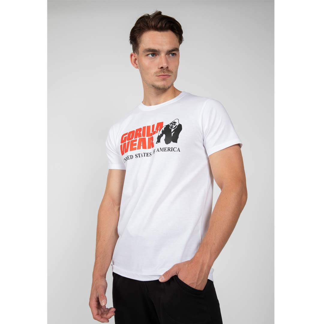 Gorilla Wear Classic T-Shirt White i gruppen Träningskläder / T-shirt hos Proteinbolaget (PB-056)