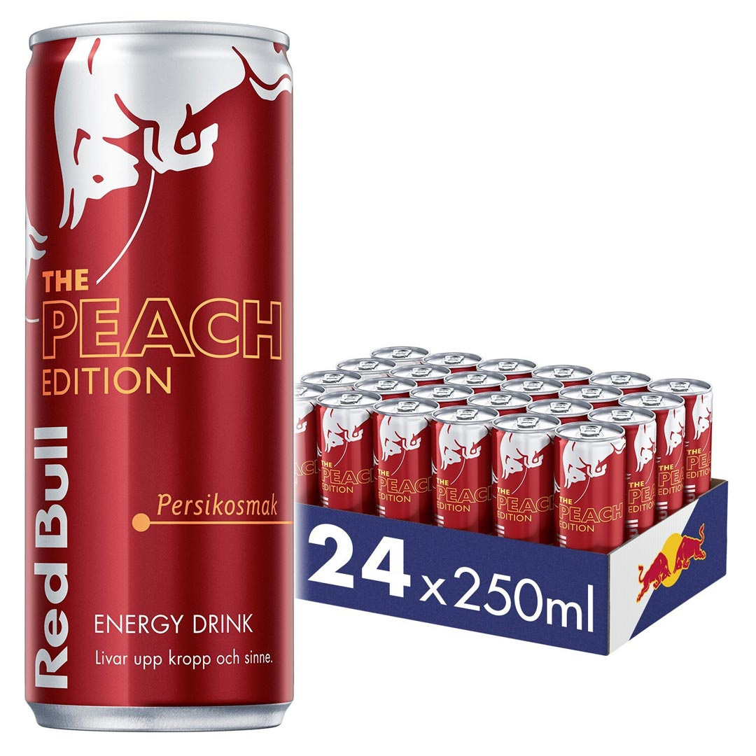24 x Red Bull Energidryck Persika 250 ml i gruppen Drycker / Energidryck hos Proteinbolaget (PB-0679)