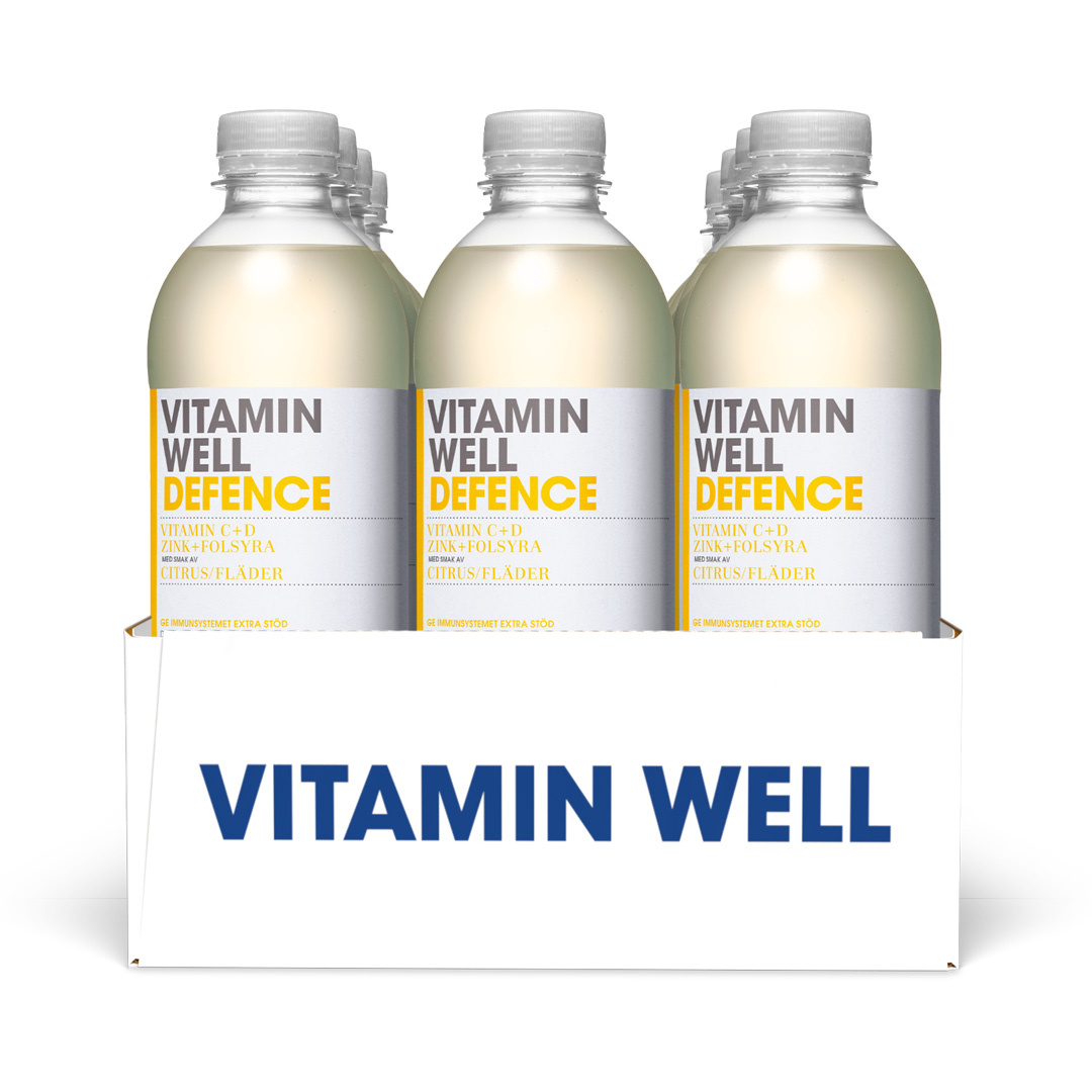 12 x Vitamin Well 500 ml Defence Citrus Fläder i gruppen Drycker / Vitamindryck hos Proteinbolaget (PB-0701)
