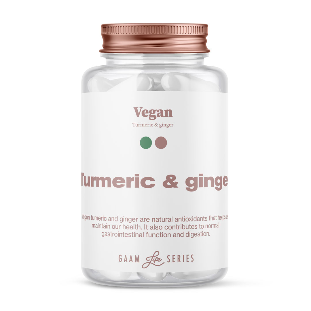 GAAM Life Series Vegan Turmeric + ginger 60 caps i gruppen Hälsokost / Gurkmeja / Turmeric hos Proteinbolaget (PB-10001)