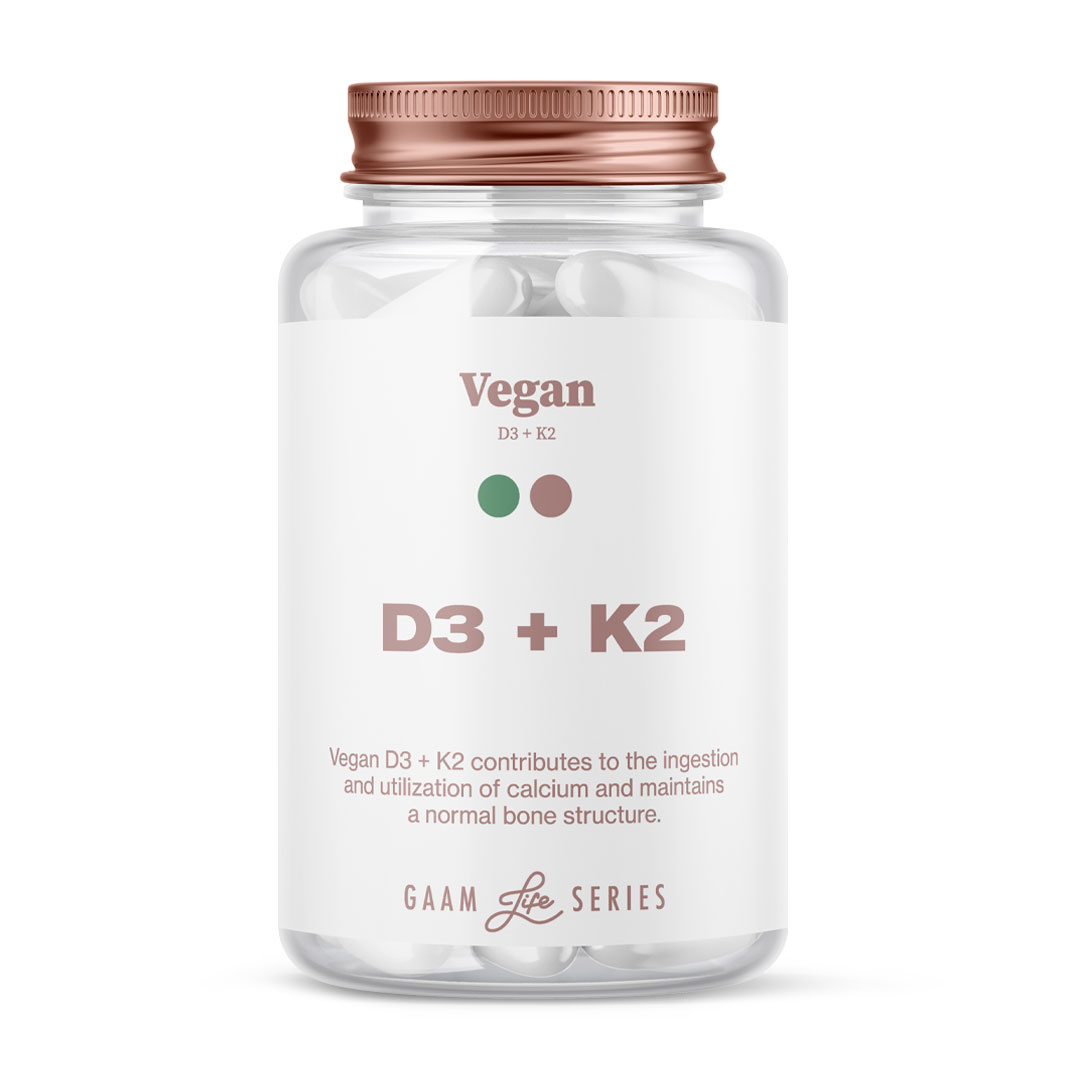 GAAM Life Series Vegan D3 + K2 60 caps i gruppen Kosttillskott / Vitaminer / D-vitamin hos Proteinbolaget (PB-10006)