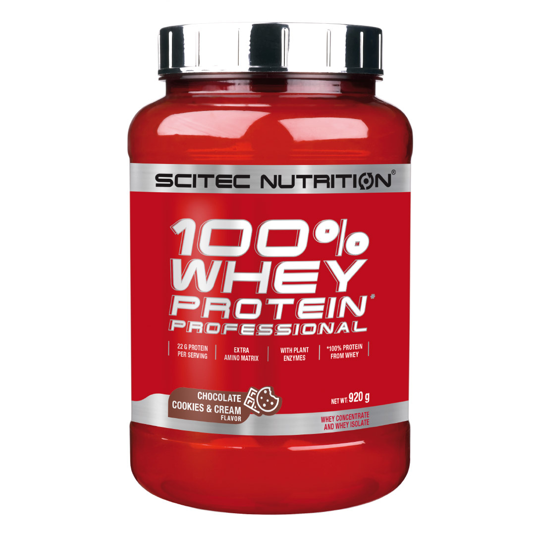 Scitec Nutrition 100% Whey Protein Professional 920 g Vassleprotein i gruppen Kosttillskott / Proteinpulver / Vassleprotein / Vasslekoncentrat hos Proteinbolaget (PB-1079)