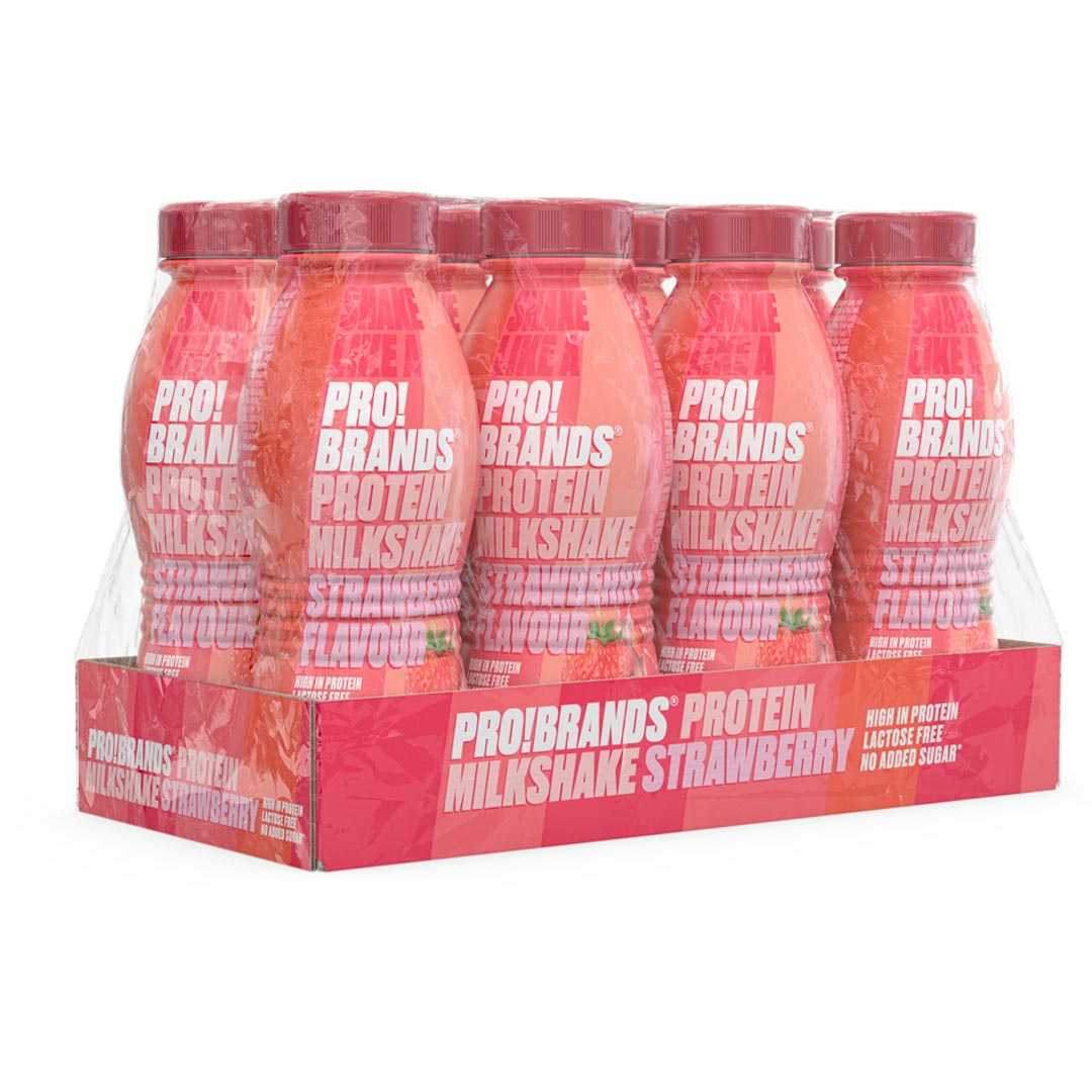 8 x Pro Brands Protein Milkshake 310 ml Strawberry i gruppen Drycker / Proteindryck hos Proteinbolaget (PB-129)
