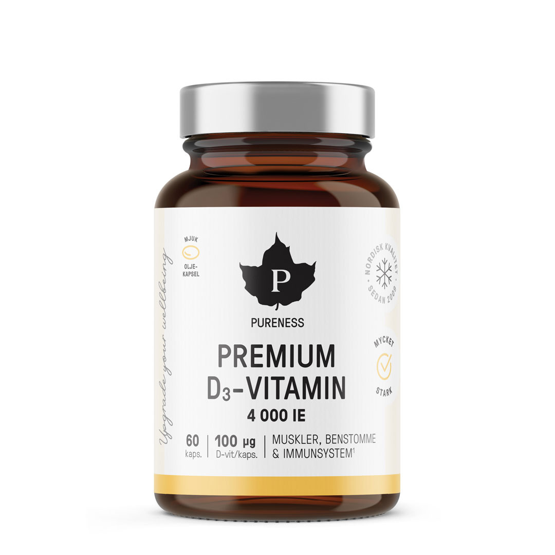 Pureness Premium D-Vitamin 60 caps i gruppen Kosttillskott / Vitaminer / D-vitamin hos Proteinbolaget (PB-1307)