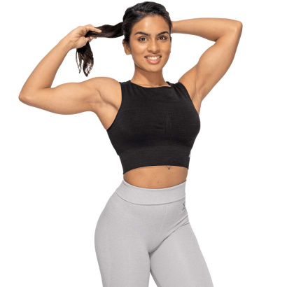 Better Bodies Rib Seamless Top Black Melange