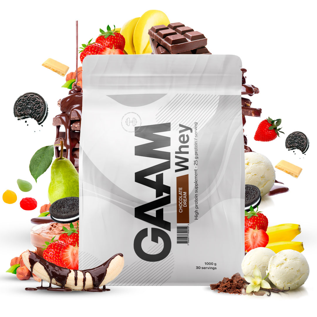 GAAM 100% Whey Premium 1 kg i gruppen Kosttillskott / Proteinpulver / Vassleprotein / Vasslekoncentrat hos Proteinbolaget (PB-1533)