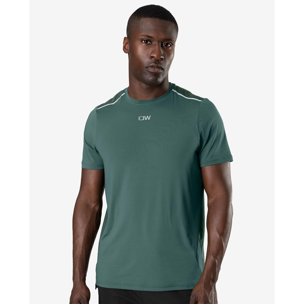 ICANIWILL Mens Lightweight Training T-shirt Dk Green i gruppen Träningskläder / T-shirt hos Proteinbolaget (PB-15388)
