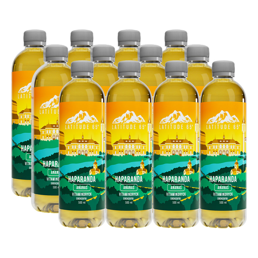 12 x Latitude 65 500 ml Haparanda - Ananas i gruppen Drycker / Vitamindryck hos Proteinbolaget (PB-15581)