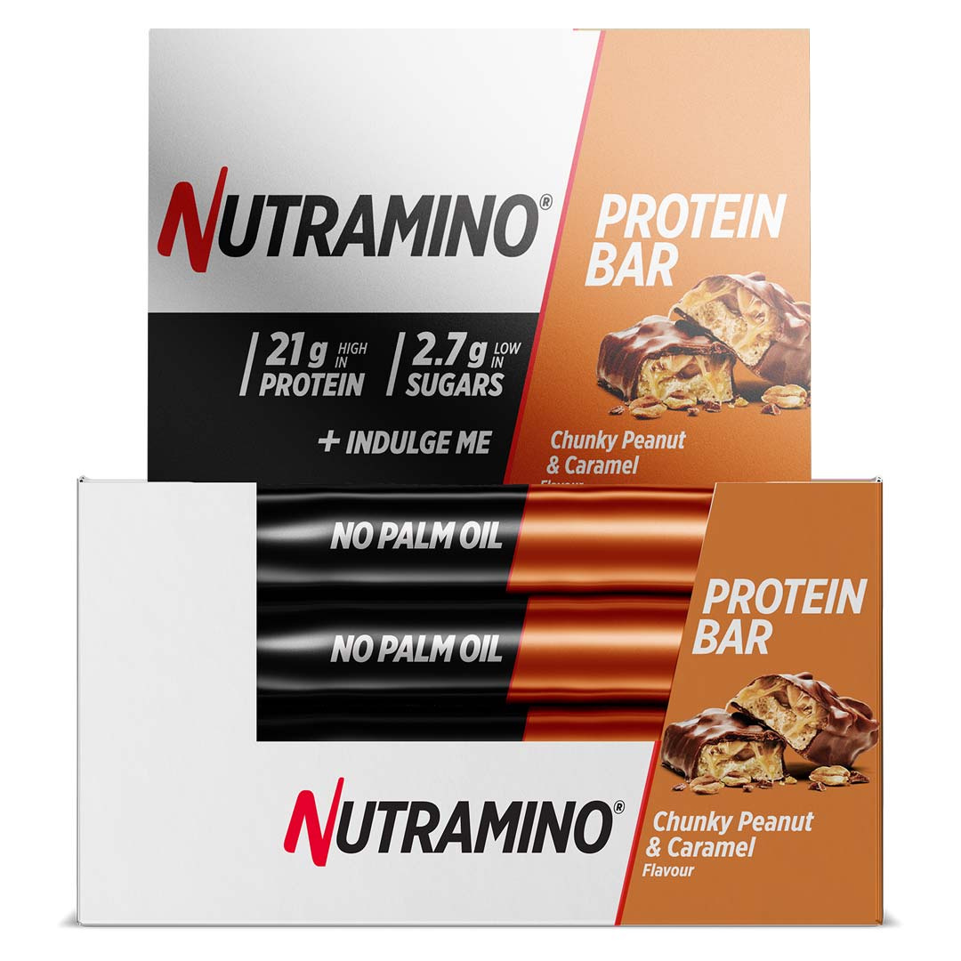 12 x Nutramino Proteinbar 60 g Chunky Peanut & Caramel i gruppen Bars / Proteinbars hos Proteinbolaget (PB-1598)