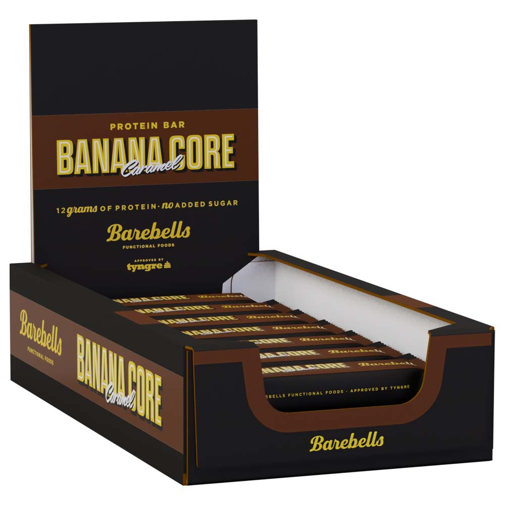 18 x Barebells Core Bar 35 g Banana Caramel Core i gruppen Bars / Proteinbars hos Proteinbolaget (PB-16044)