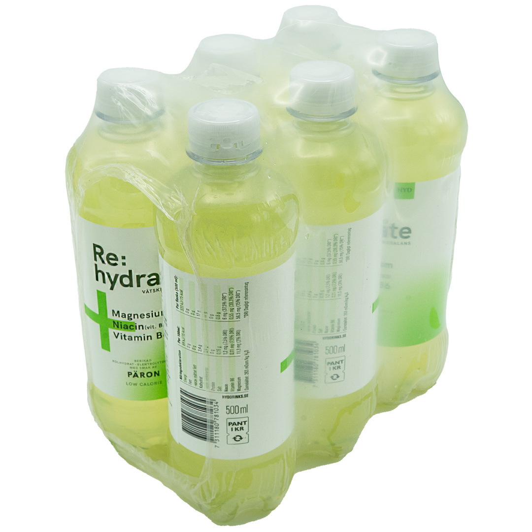 6 x Re:hydrate 500 ml Päron i gruppen Kosttillskott / Vätskeersättning hos Proteinbolaget (PB-17365)