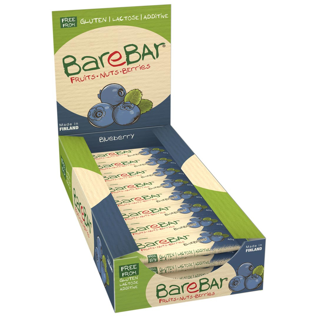 24 x Leader BareBar 40 g Blueberry i gruppen Bars / Energibars hos Proteinbolaget (PB-175999)