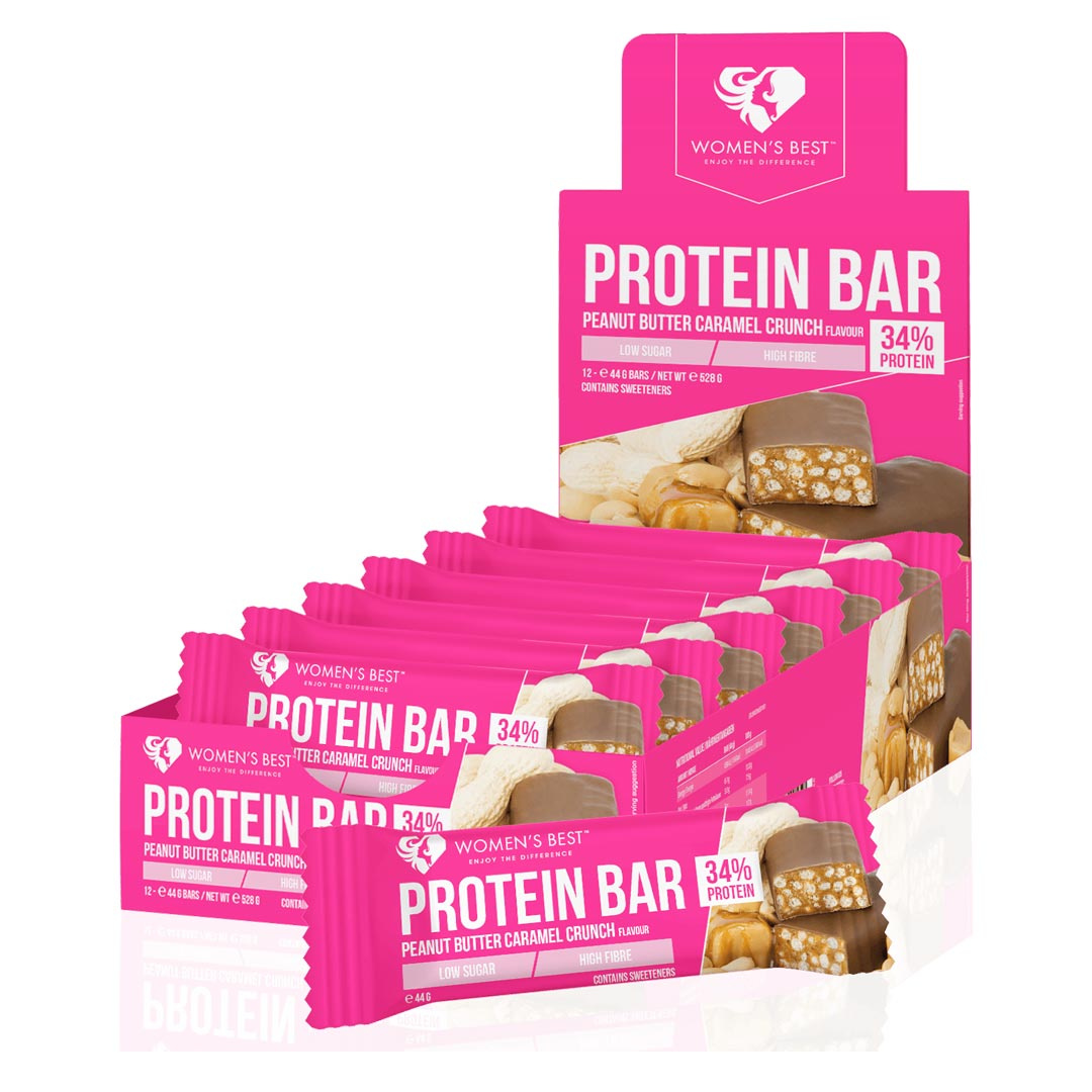 12 x Womens Best Protein Bar, 44 g, Peanut Butter Caramel Crunch