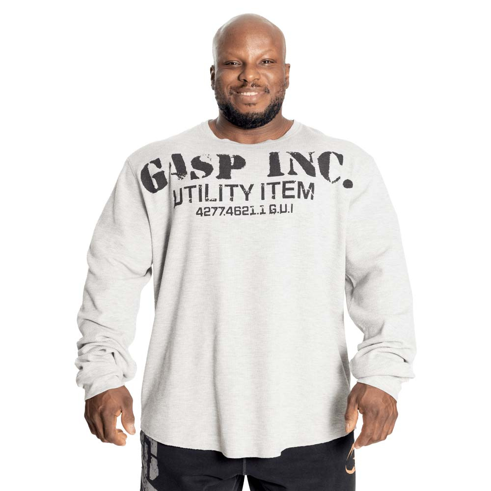 GASP Thermal Gym Sweater Grey Melange i gruppen Träningskläder / Tröjor hos Proteinbolaget (PB-176)