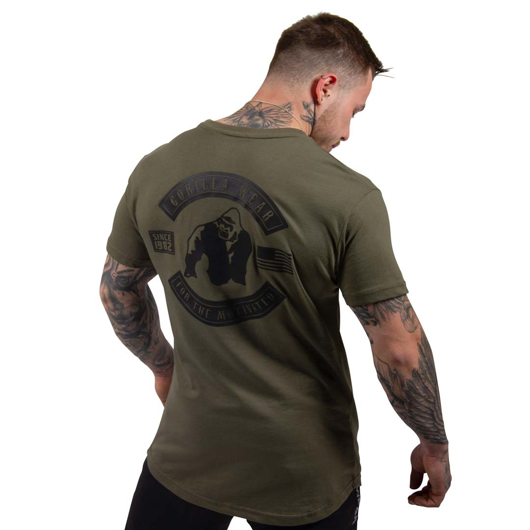 Gorilla Wear Detroit T-Shirt Army Green i gruppen Träningskläder / T-shirt hos Proteinbolaget (PB-17995)