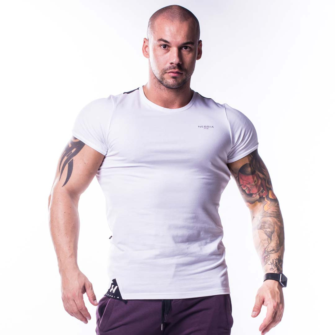 NEBBIA Muscle Back T-Shirt White i gruppen Träningskläder / T-shirt hos Proteinbolaget (PB-18338)