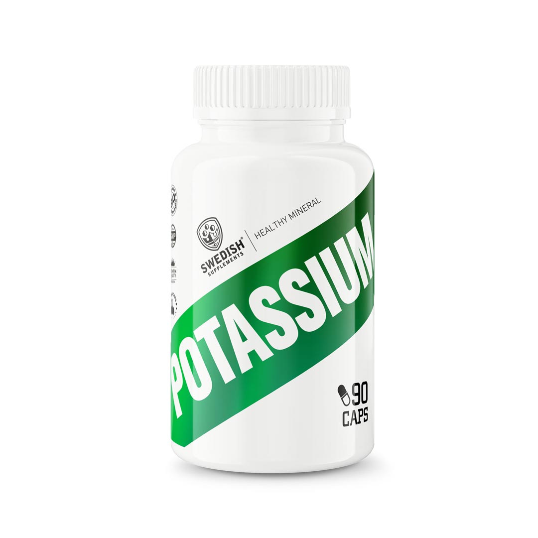 Swedish supplements Potassium 90 caps i gruppen Kosttillskott / Mineraler / Kalium hos Proteinbolaget (PB-1895)