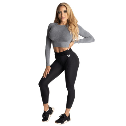 Better Bodies Rib Seamless Crop LS Grey Melange