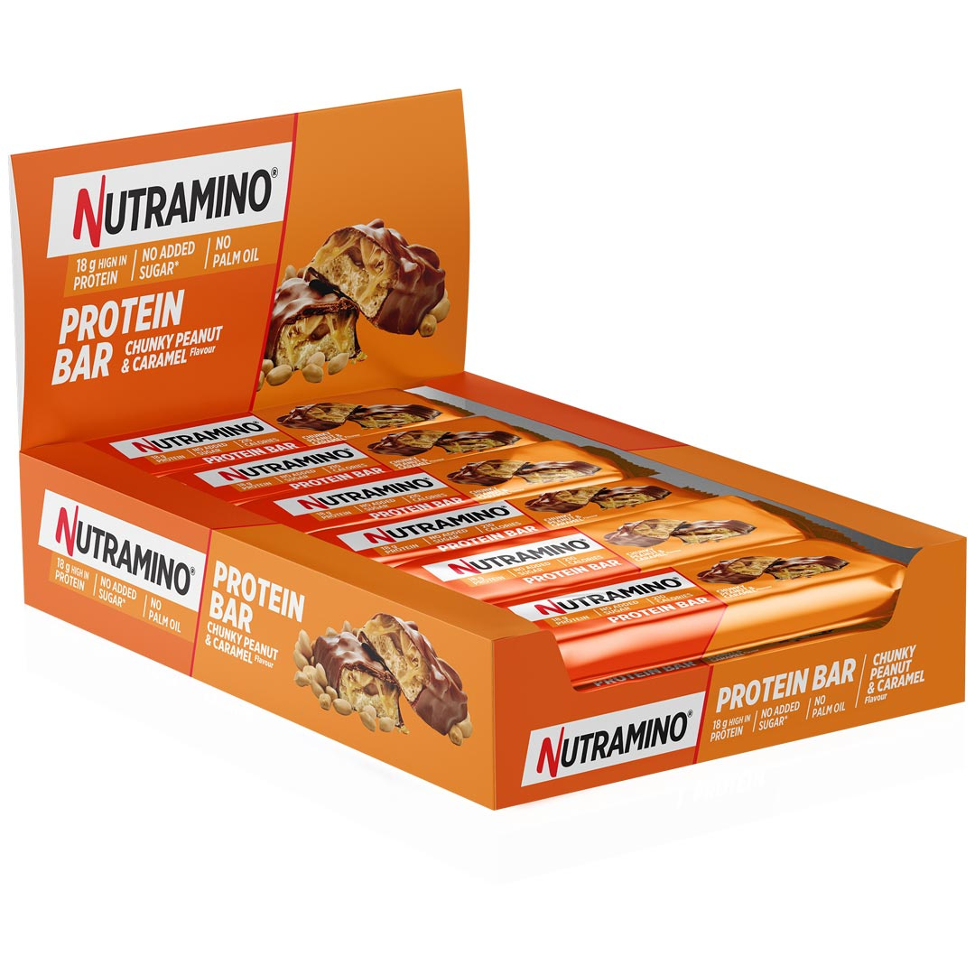 12 x Nutramino Protein Bar 55 g Chunky Peanut and Caramel i gruppen Bars / Proteinbars hos Proteinbolaget (PB-2103221)