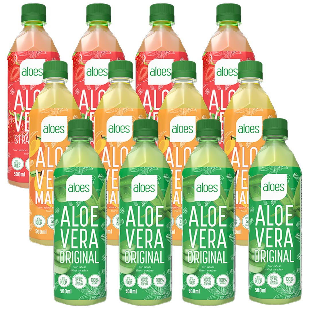 12 x Aloes Aloe Vera 500 ml i gruppen Drycker / Aloe Vera-dryck hos Proteinbolaget (PB-2103)