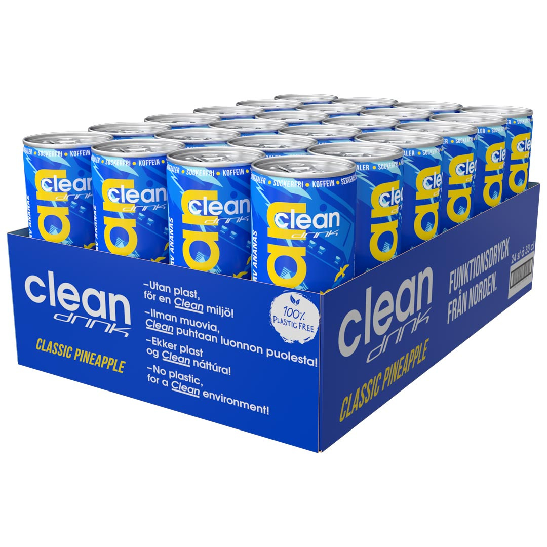 24 x Clean Drink 330 ml Classic Pineapple 2022 i gruppen Drycker / Energidryck hos Proteinbolaget (PB-218471)