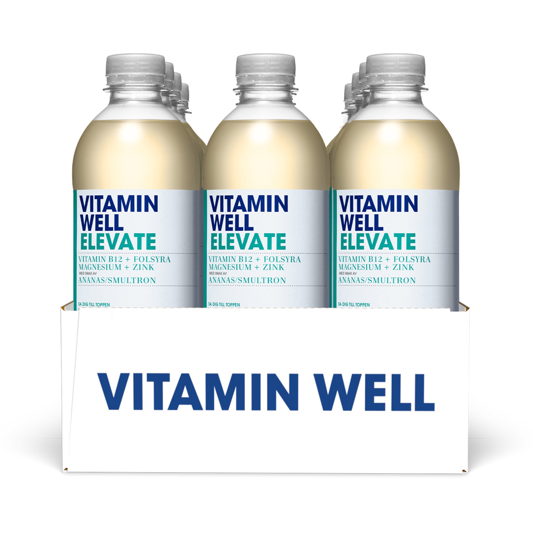12 x Vitamin Well 500 ml Elevate Ananas Smultron i gruppen Drycker / Vitamindryck hos Proteinbolaget (PB-220153)