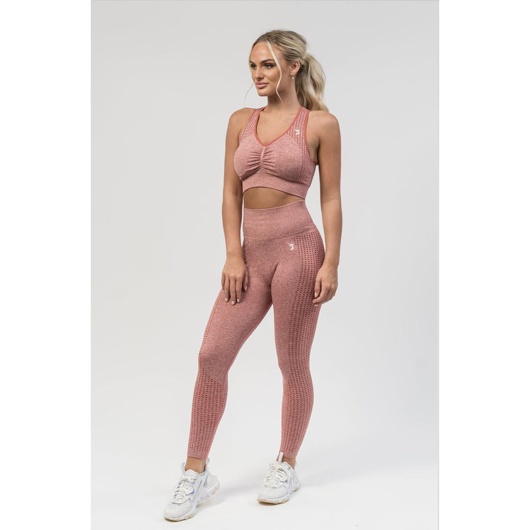 Köp V3 Apparel Empower Seamless Scrunch Sports Bra Pink Marl