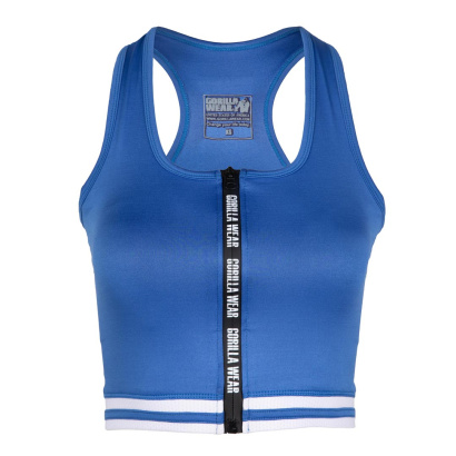 Gorilla Wear Mesa Zip Front Crop Top Blue