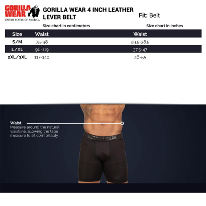 Gorilla Wear 4 Inch Powerlifting Lever Belt Brown
