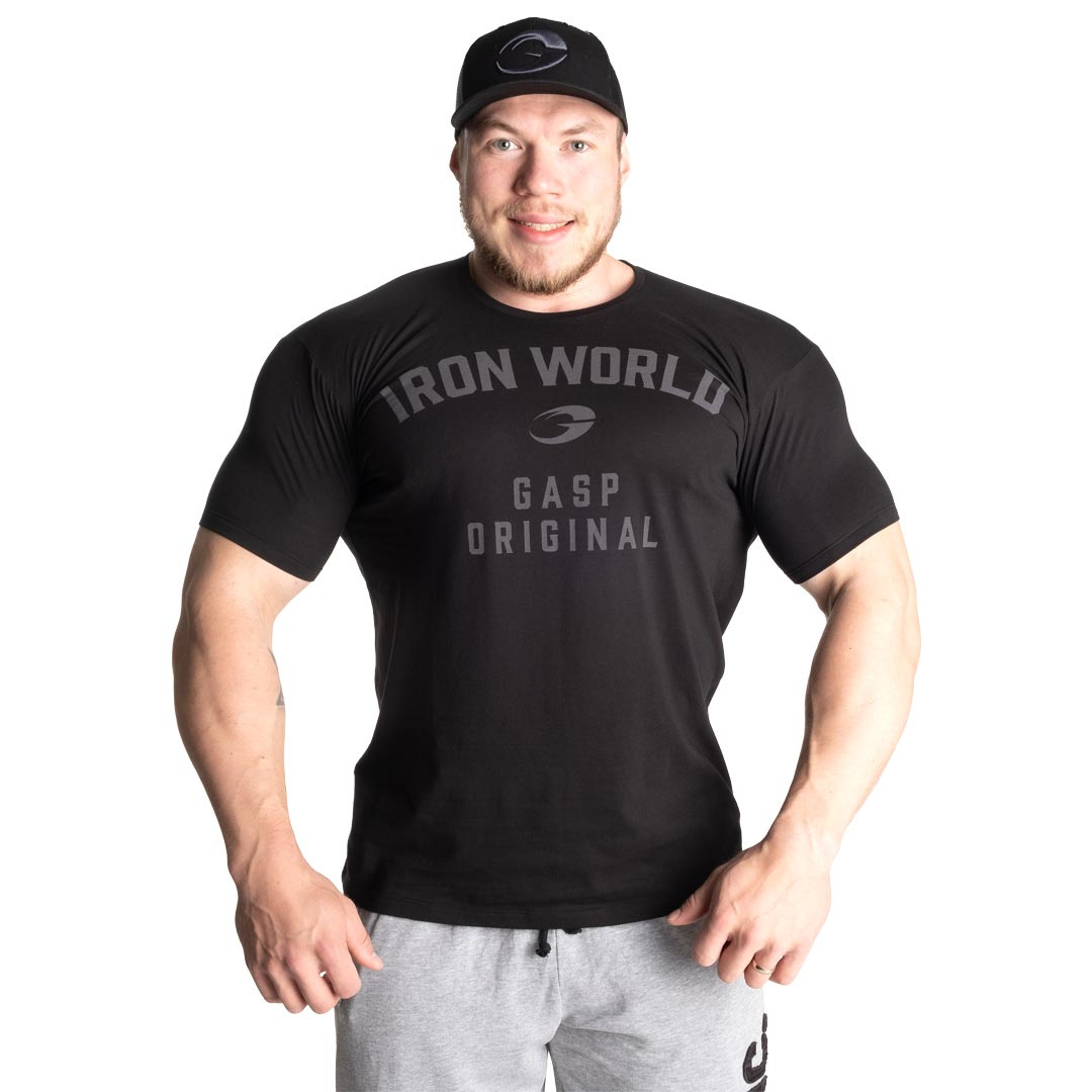GASP Atlas Tee Iron World Black i gruppen Träningskläder / T-shirt hos Proteinbolaget (PB-2203103)