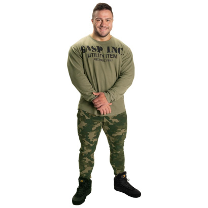 GASP Iron Thermal Gym Sweater Washed Green